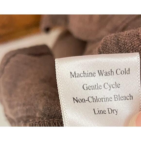 Coldwater Creek Sz 14 Linen Blend Short Sleeve Fit & Flare Lagenlook Midi Dress - Picture 6 of 7